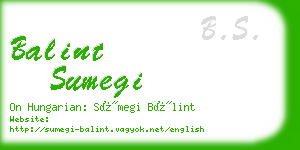 balint sumegi business card